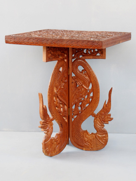 アジア家具木彫折りたたみ式テーブル