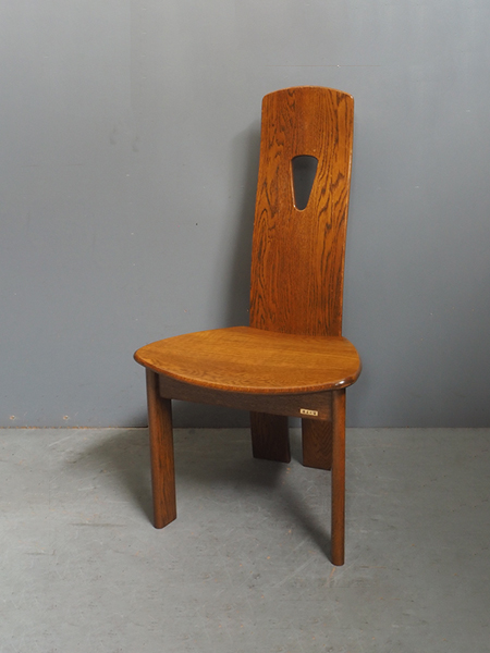 松本工芸楢材角椅子