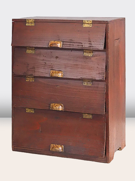 山本商店　昭和レトロタンス 桑張桐材<br>戸棚付<br>小箪笥 | アンティーク山本商店