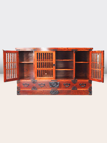 ぐ*み様 岩谷堂箪笥　藤里木工　伝統工芸士「高橋清利」作　階段箪笥　　時代箪笥/ 岩谷堂製﨔材横長民芸箪笥（藤里木工製・作名入） - アンティーク山本商店