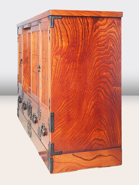 岩谷堂製﨔材横長民芸箪笥（藤里木工製・作名入） - アンティーク山本商店