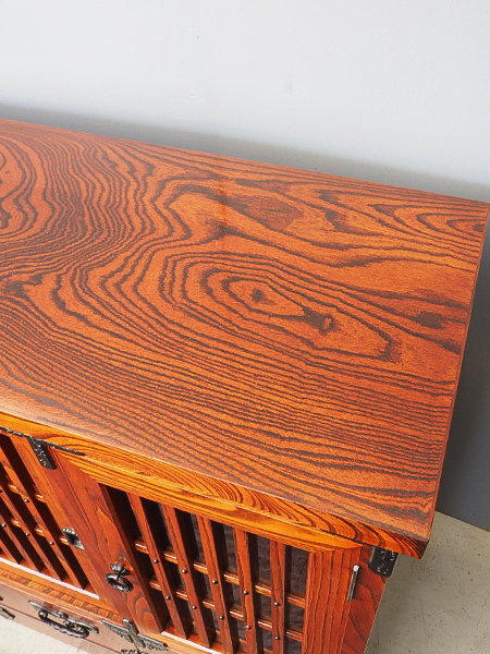 岩谷堂製﨔材横長民芸箪笥（藤里木工製・作名入） - アンティーク山本商店