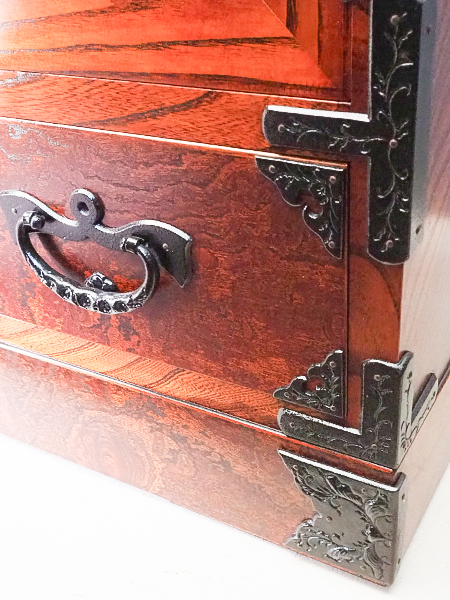 岩谷堂製﨔材横長民芸箪笥（藤里木工製・作名入） - アンティーク山本商店