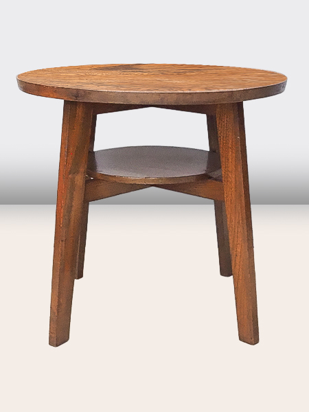 楢材<br>棚付<br>時代丸テーブル | アンティーク山本商店