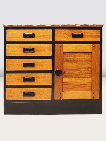 マホガニー・チーク材<br>戸棚付<br>引出し箱 | アンティーク山本商店