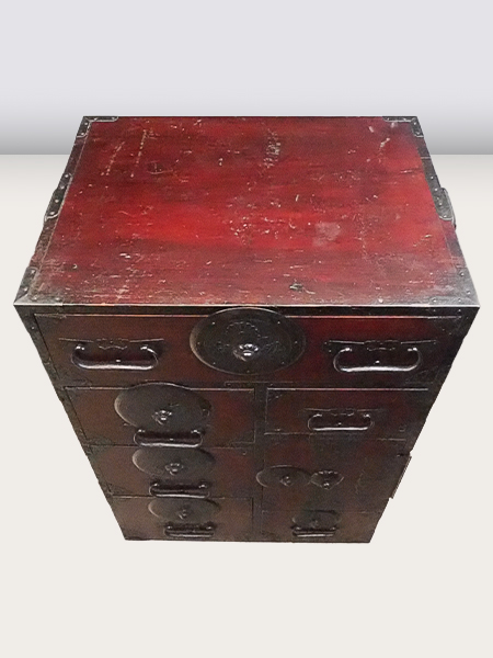 米沢箪笥 前栗材 菊唐草金具 扉付 時代箪笥 和箪笥 米沢箪笥 | 家具のヤマヒョウ