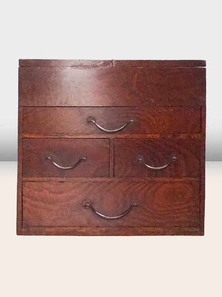 時代箱　箱鏡台　古道具　小物入れ　① アンティーク 明治時代 硯箱 小引出し付き 和骨董 日本製
