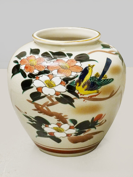 九谷焼 花瓶(双鶴)